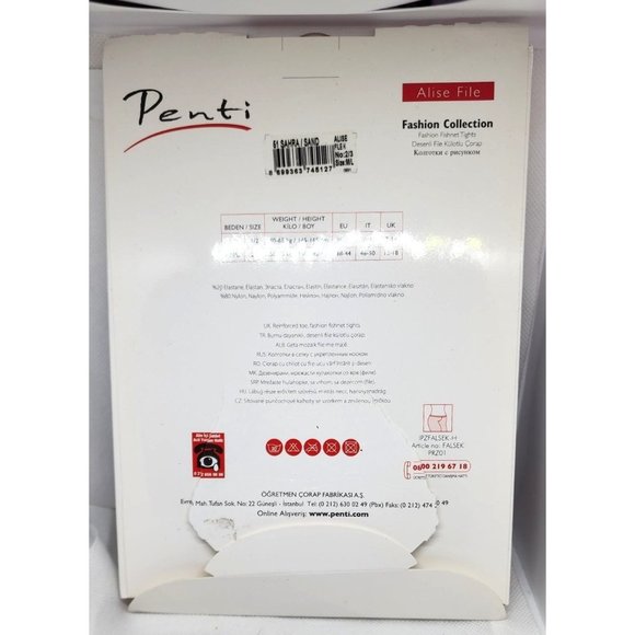 Penti Alise File Medium/Large (2/3) Sand Fishnet Tights 5127 - Picture 2 of 12